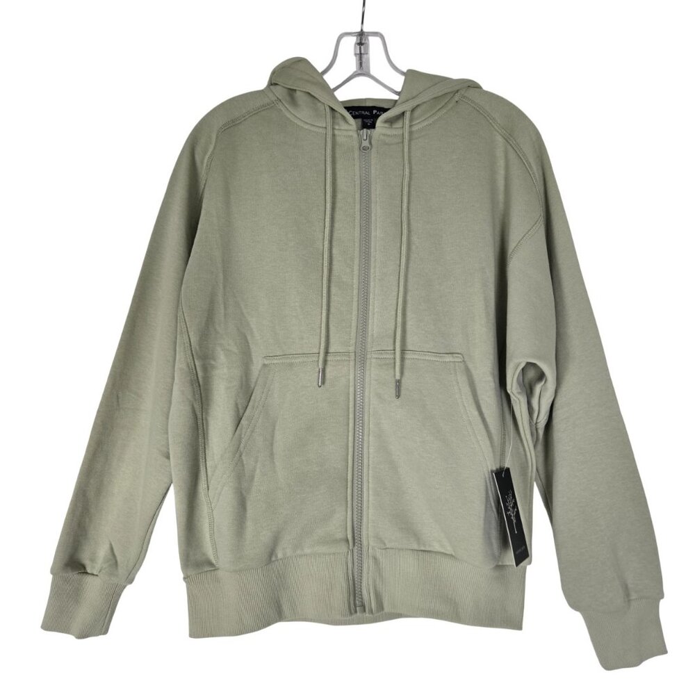 Central Park Women Small Light Green Soft Full Zip Hoodie NEW WITH TAGS